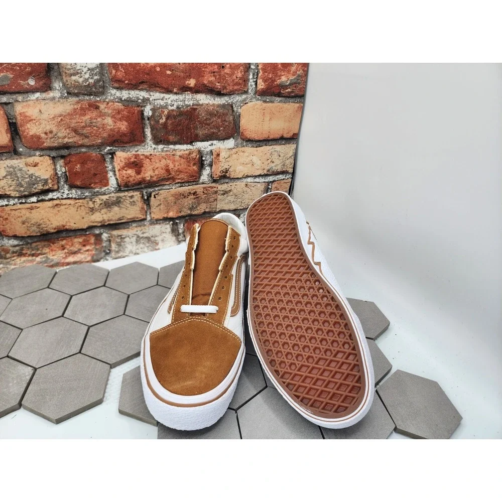 Vans Men Sz‎ 9 Old Skool Bolt Suede Sneaker Cathay Spice Brown Wheat Rare
